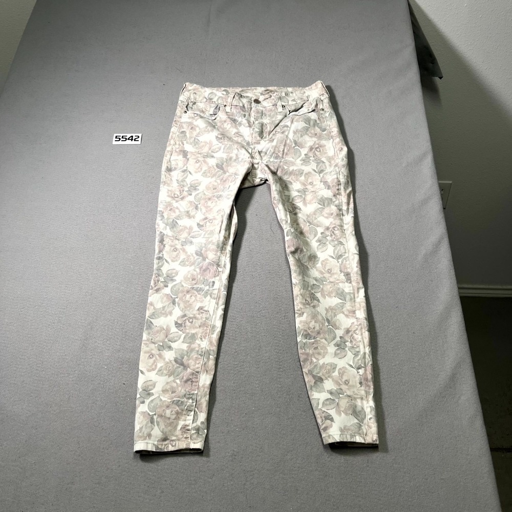 Seven7 Jeans Womens‎ 14 Multicolor Floral Denim Cotton Stretch High Rise Skinny